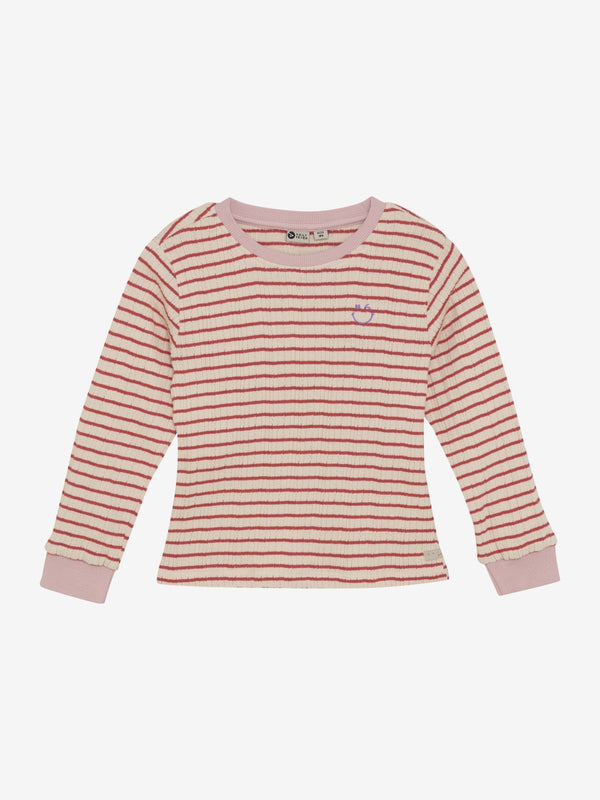 meisjes t-shirt lange mouw strepen en smiley
