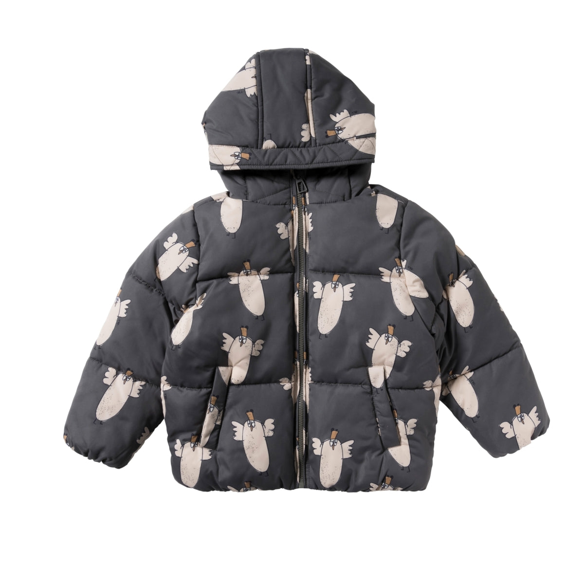 kind met your wishes chicken jas gewatteerde puffer jas met kippenprint 