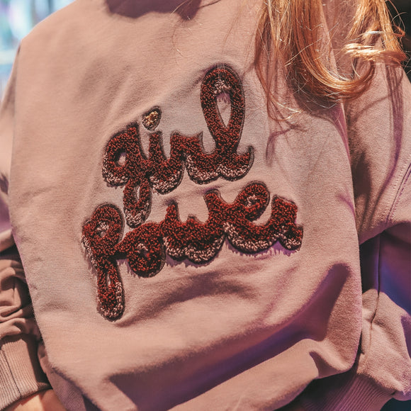 meisjes trui girl power roze 