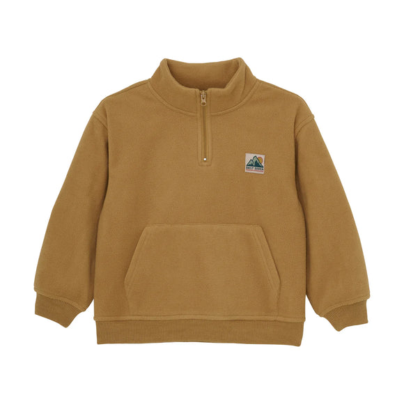 jongens trui met fleece bruin 