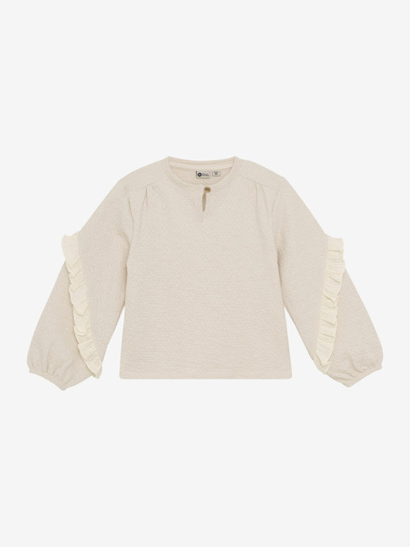 meisjes blouse met ruffle ecru 